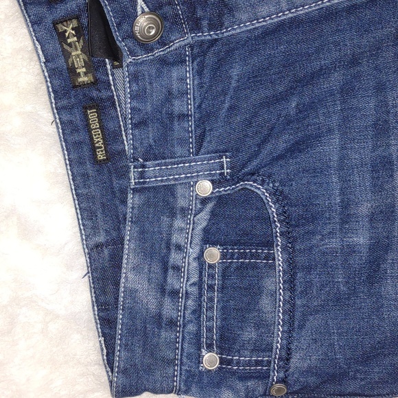 Looks great 😻HELIX Worn Look Relaxed Boot Cut Jeans - Picture 9 of 11